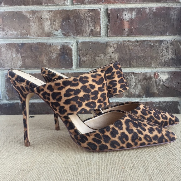 leopard print mule heels